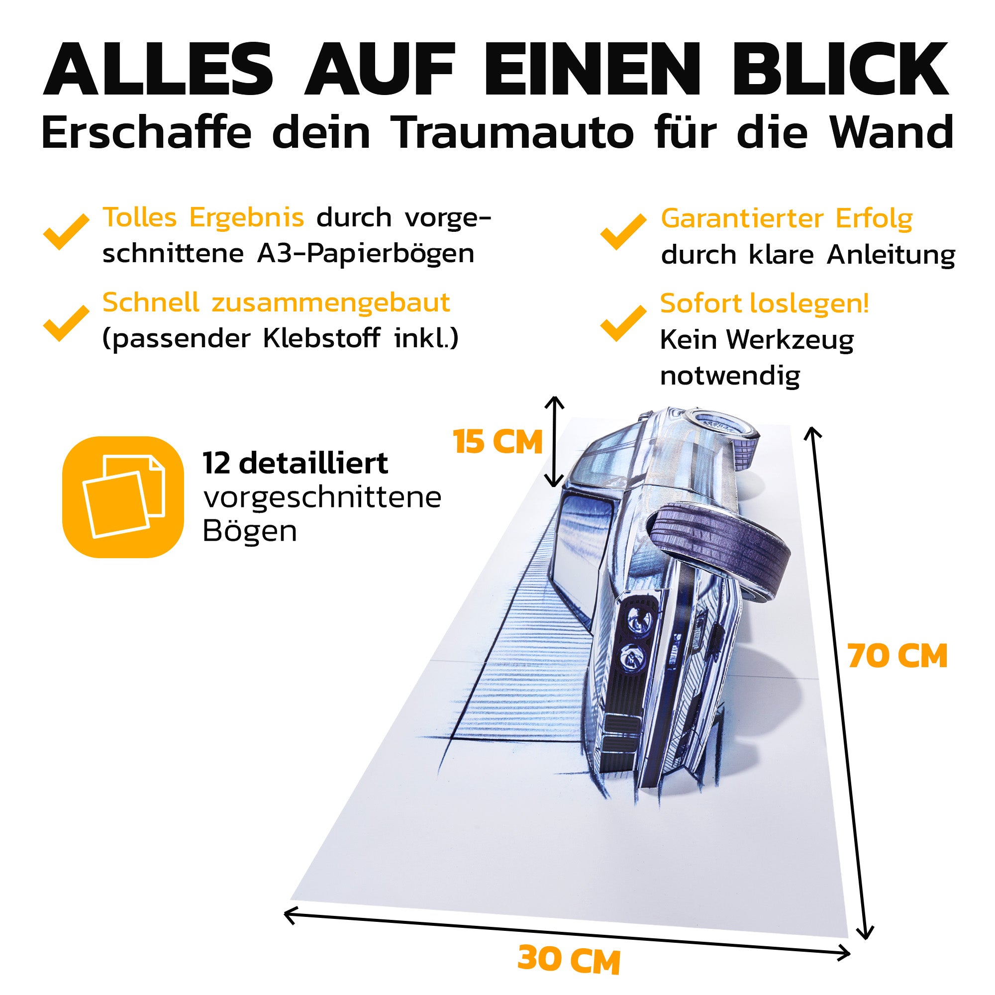 Bavarian Drift - Papercraft kit - Wall Sculpture 70 cm
