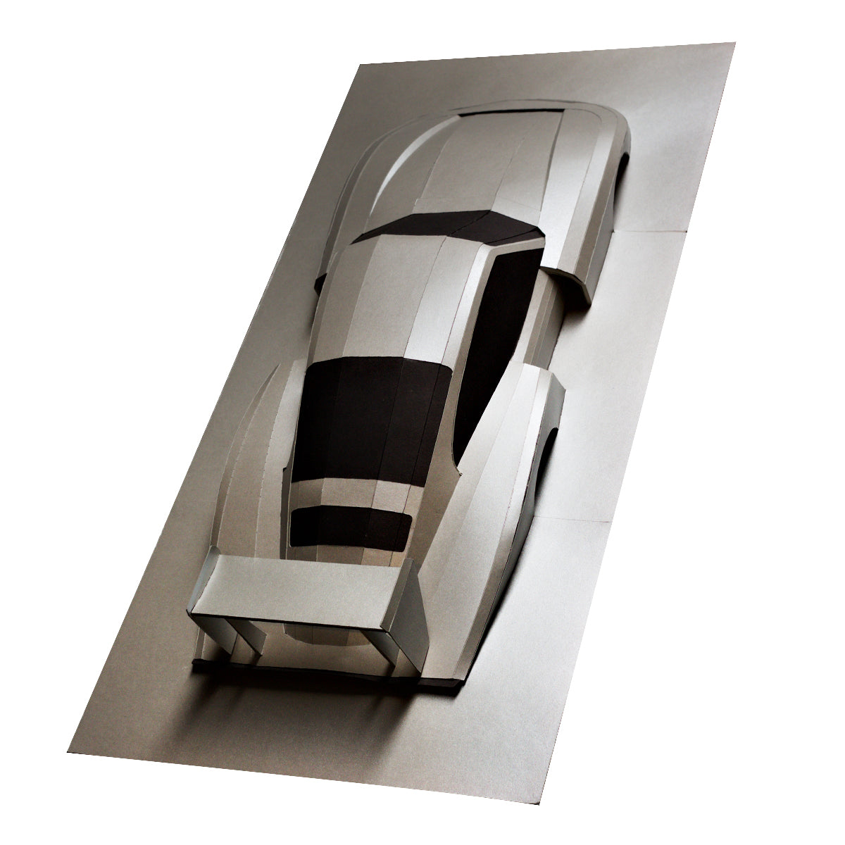 Whale Tail Papercraft Car Sculpture Kit - Back View