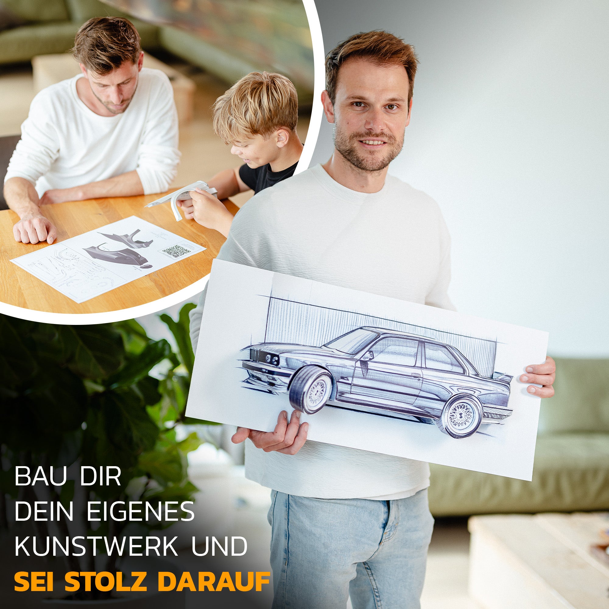 Bayerischer Drift - Papierbausatz - Wandskulptur 70 cm