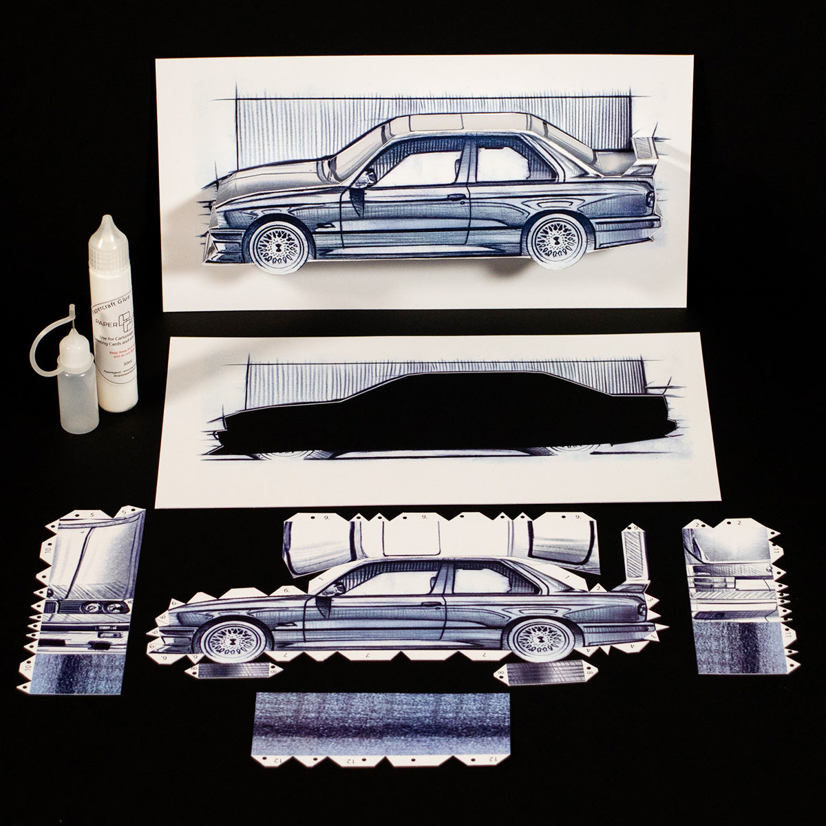 Bavarian Mini 3D Sketch - 1:16 - Angled View