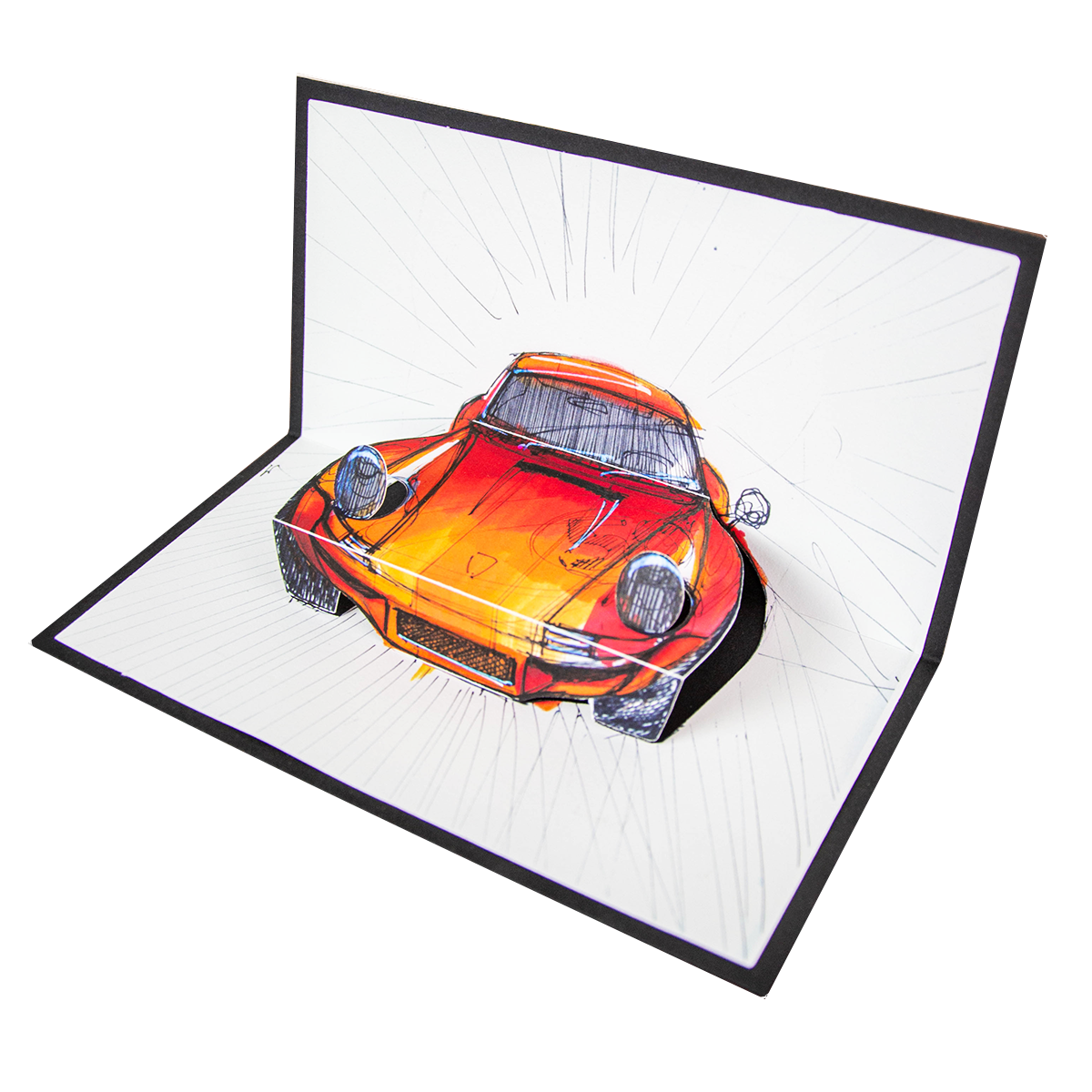 Porsche 911 F RSR pop up card angle 1