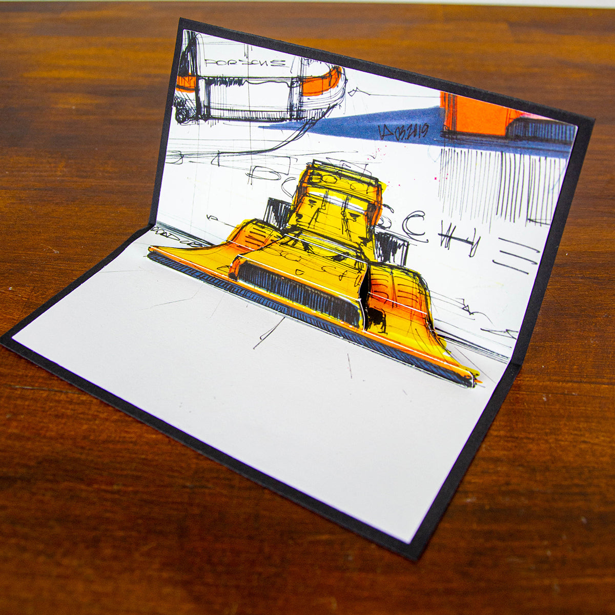 Porsche 917/10 pop up card - Front view